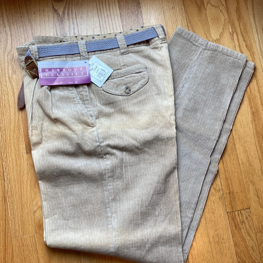 Vintage NWT Harbour Classics Corduroy Pants with Belt